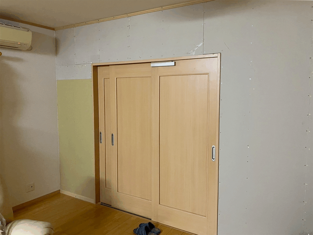 お客様下準備中の既存引戸