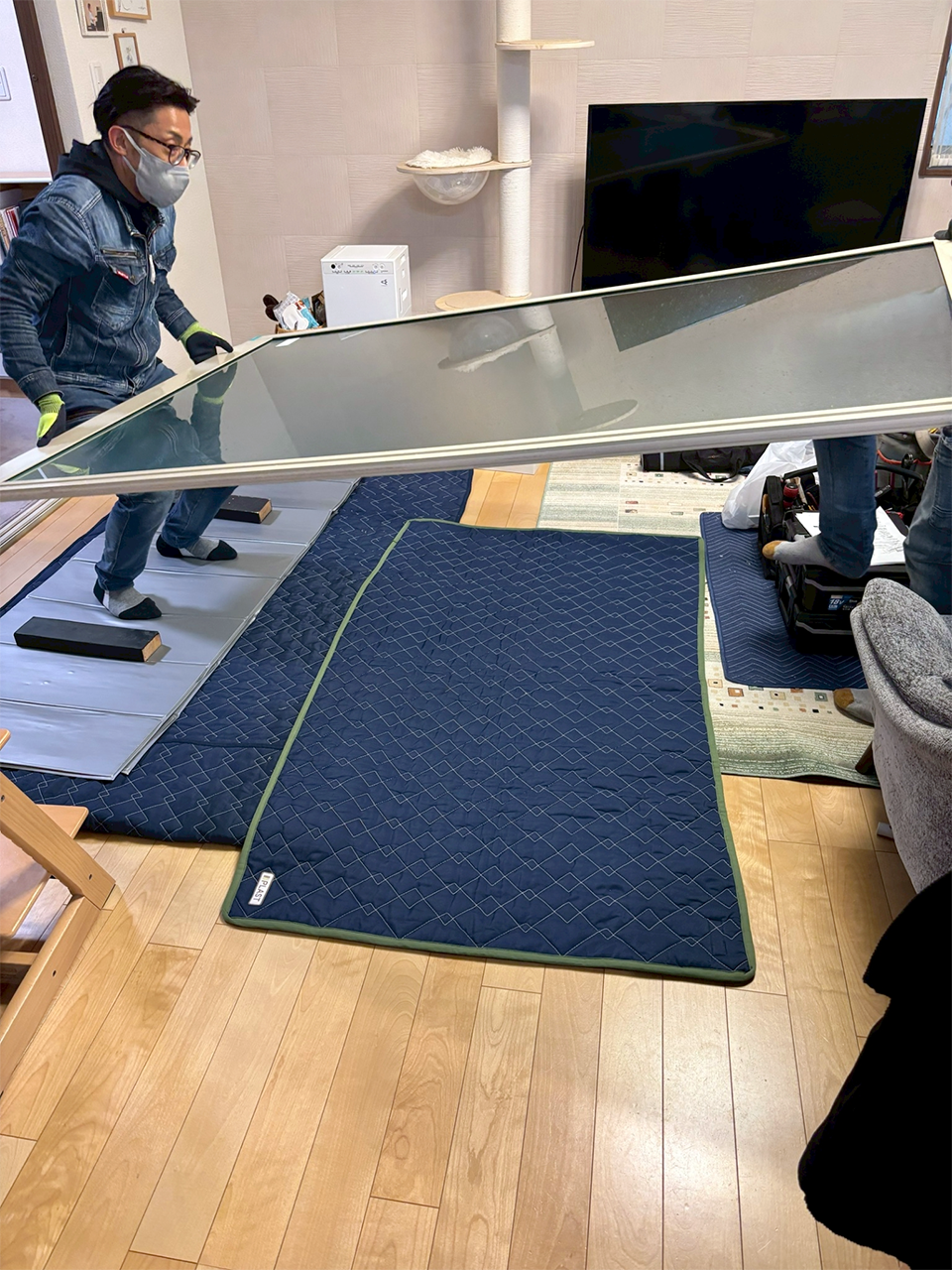 室内防音引戸リフォーム　施工中