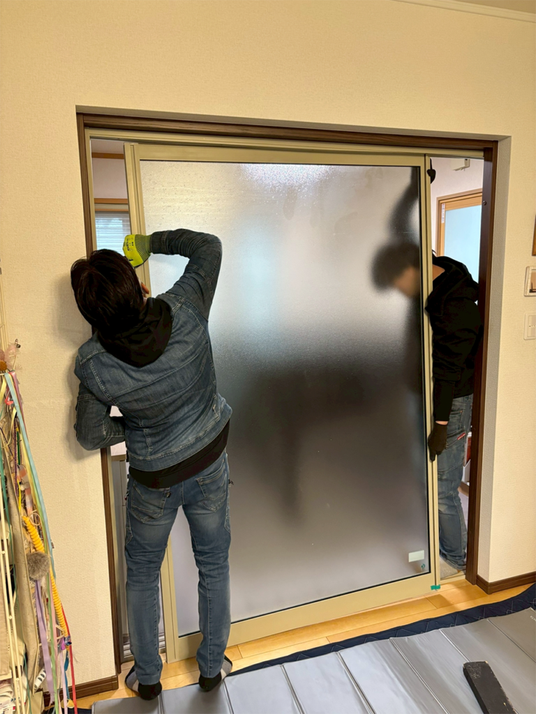 室内防音引戸リフォーム　施工中